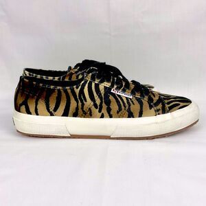 Superga Velvet Zebra Sneakers 2750 Sz 9.5 Tennis Shoes Joggers Gym Shoes Animal